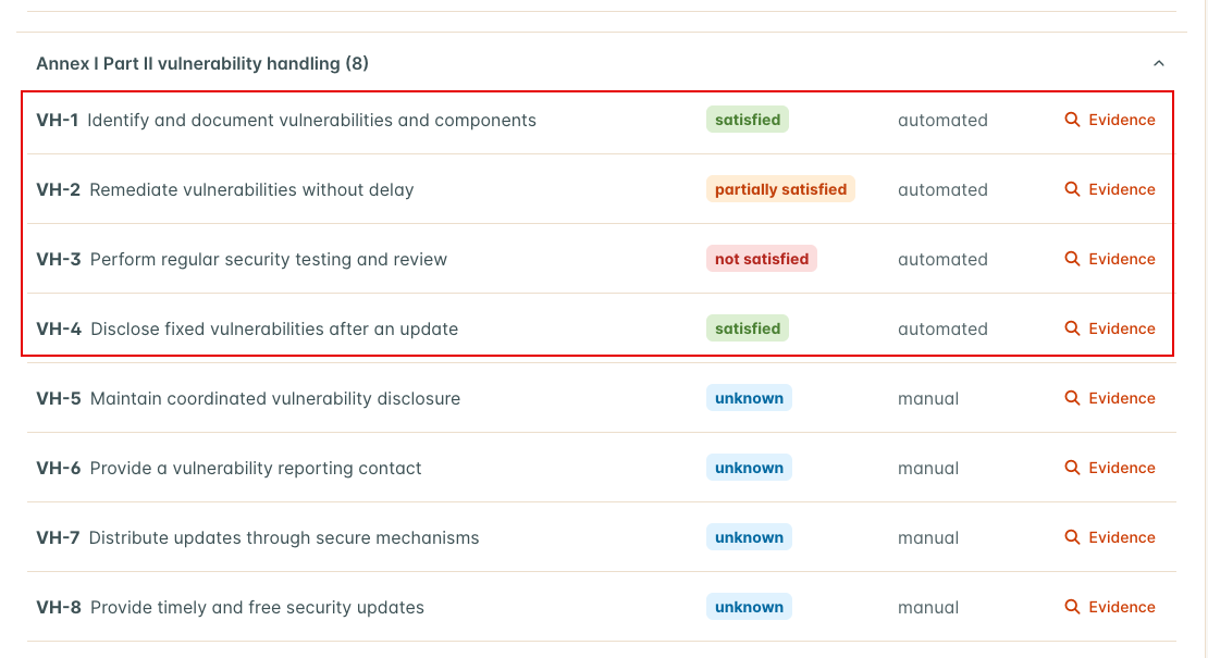 The vulnerability handling family after a recompute