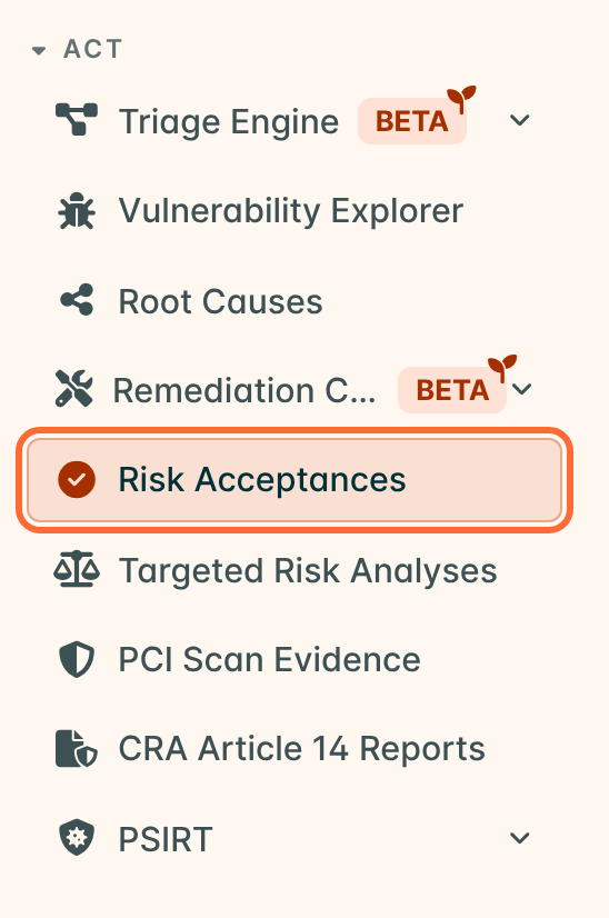 Risk acceptance sidebar