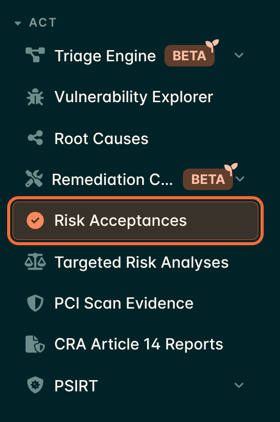 Risk acceptance sidebar