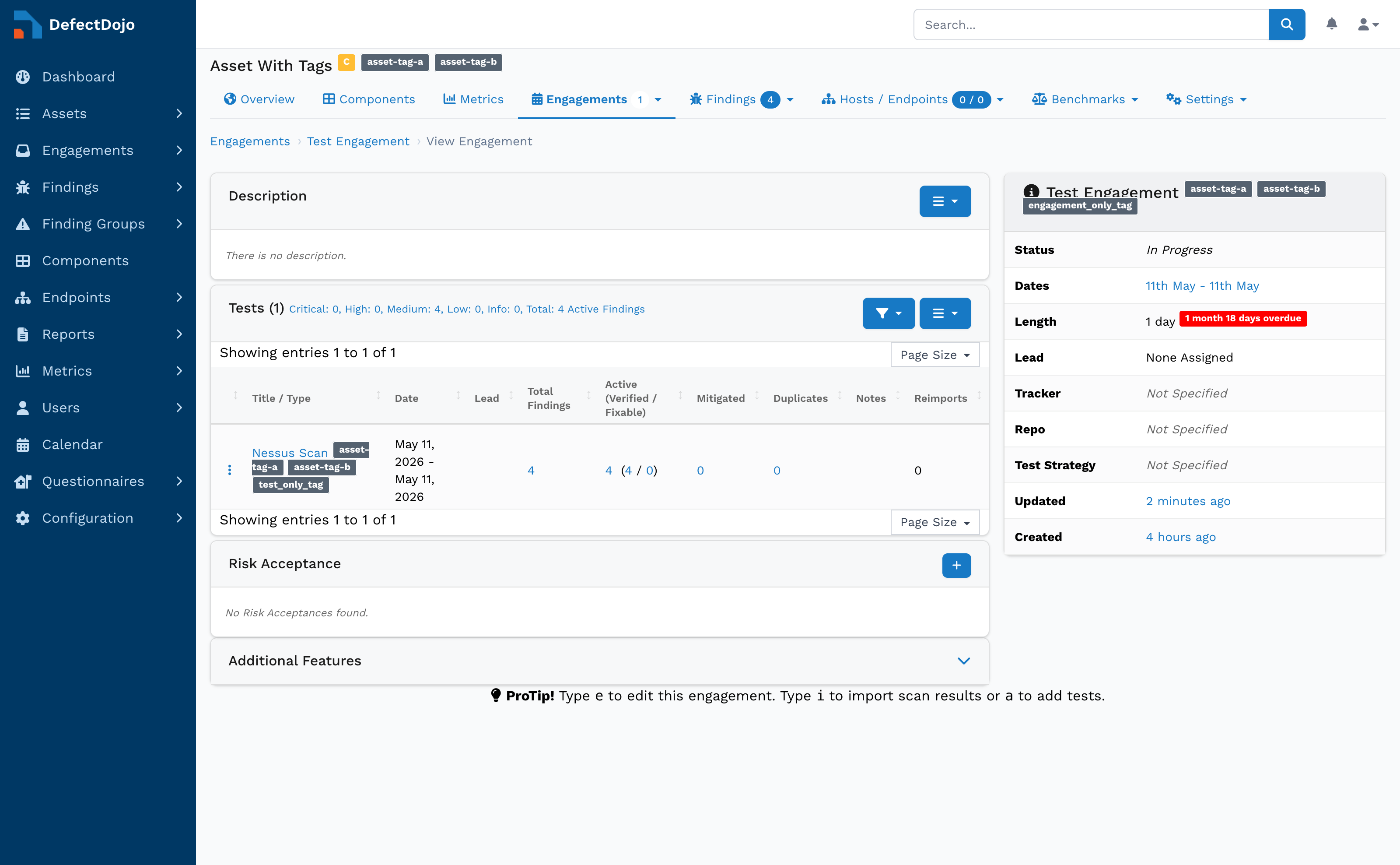 Example of inherited tags