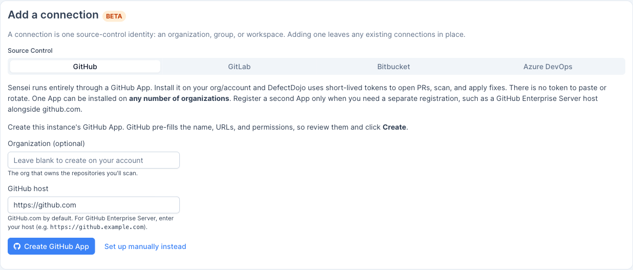 Create the GitHub App